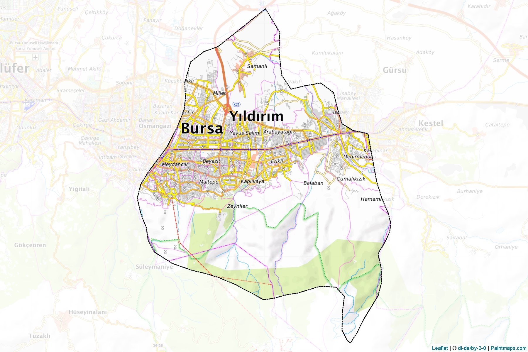 Yıldırım (Bursa) Haritası Örnekleri-1