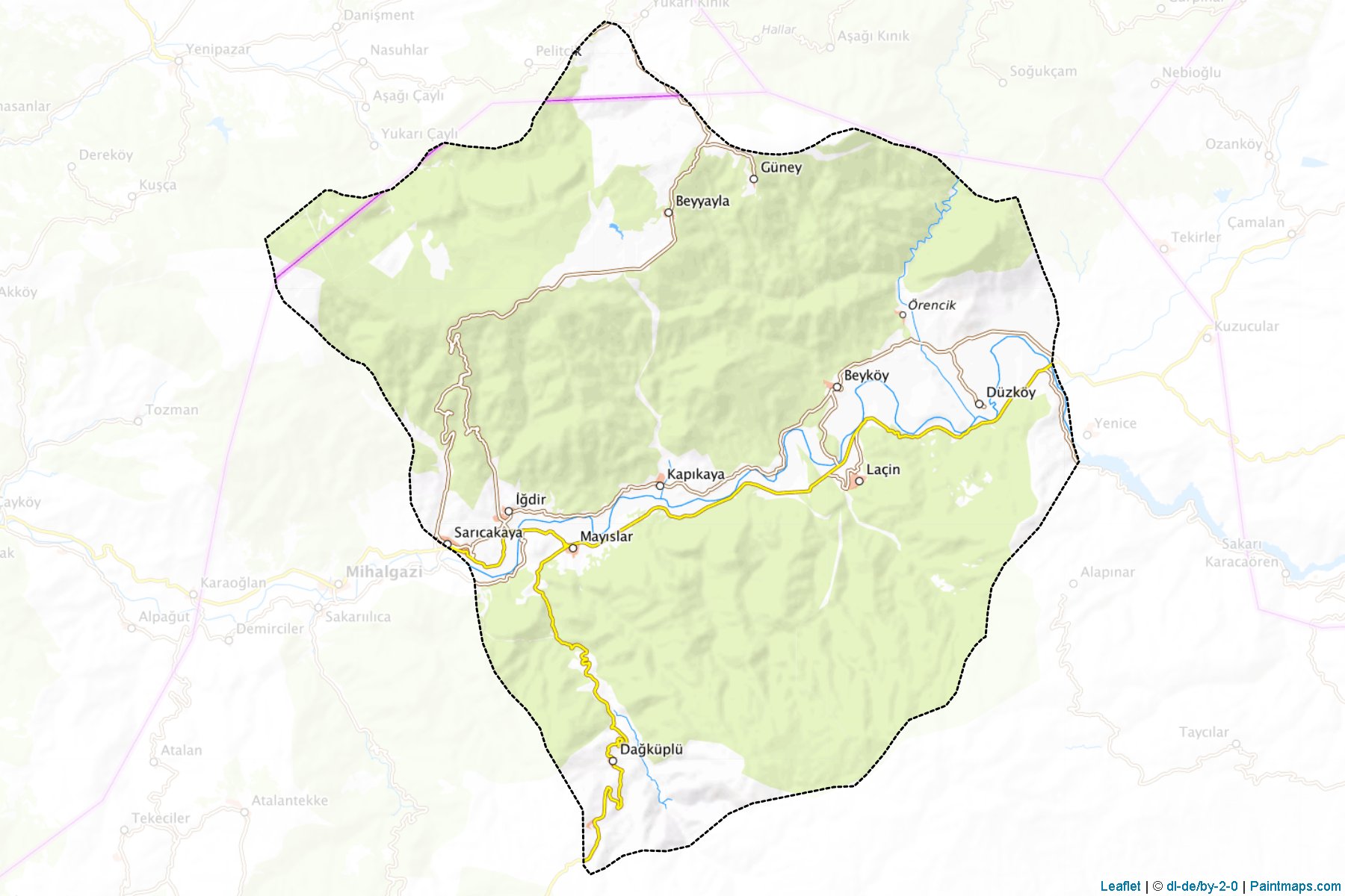 Muestras de recorte de mapas Sarıcakaya (Eskisehir)-1