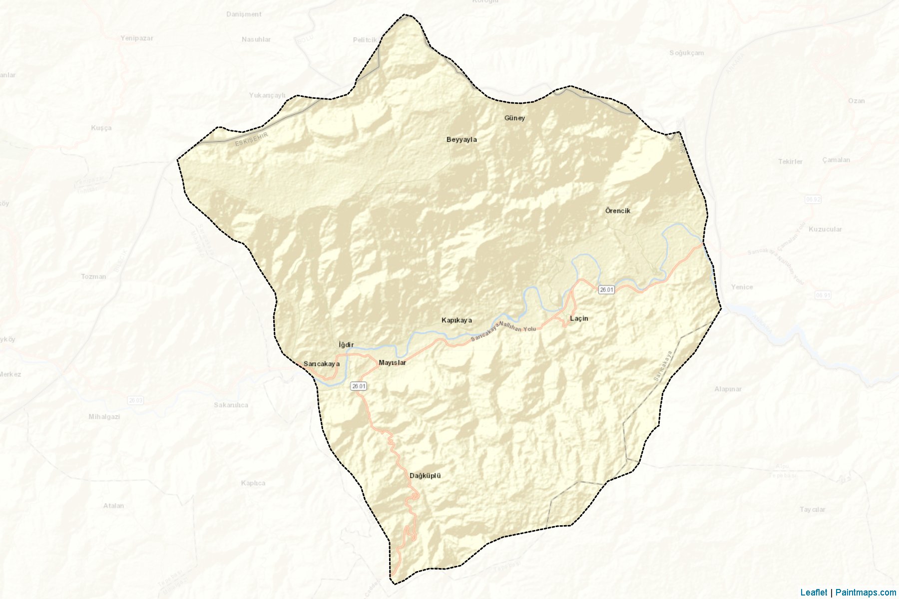 Muestras de recorte de mapas Sarıcakaya (Eskisehir)-2