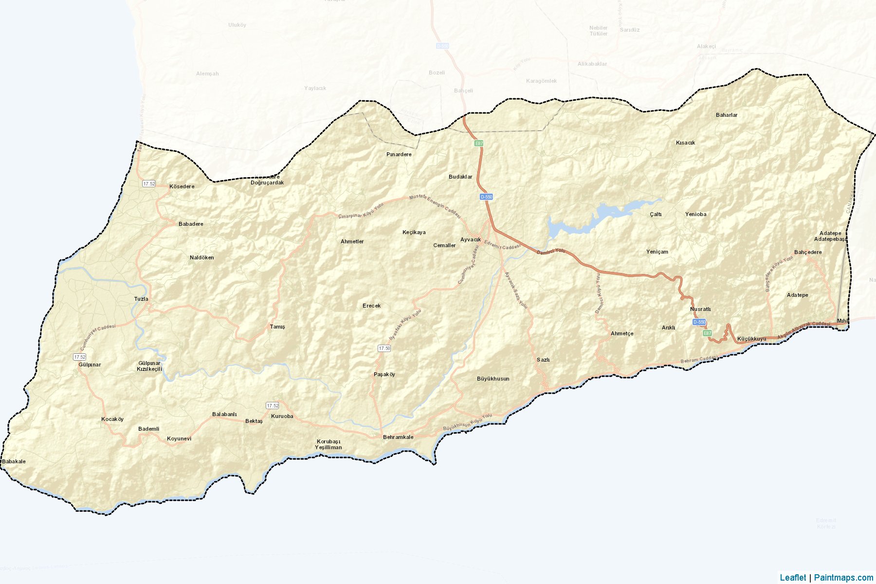 Muestras de recorte de mapas Ayvacık (Canakkale)-2