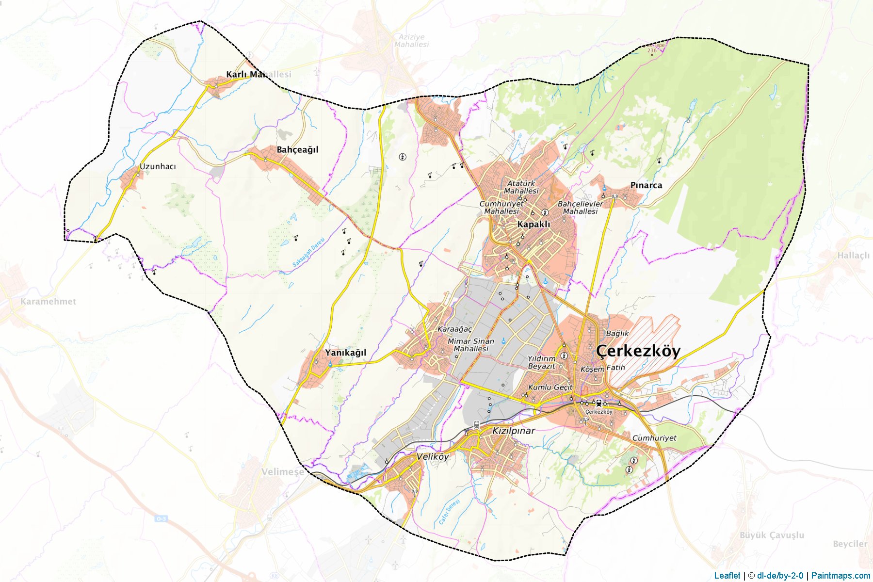 Çerkezköy (Tekirdag) Map Cropping Samples-1