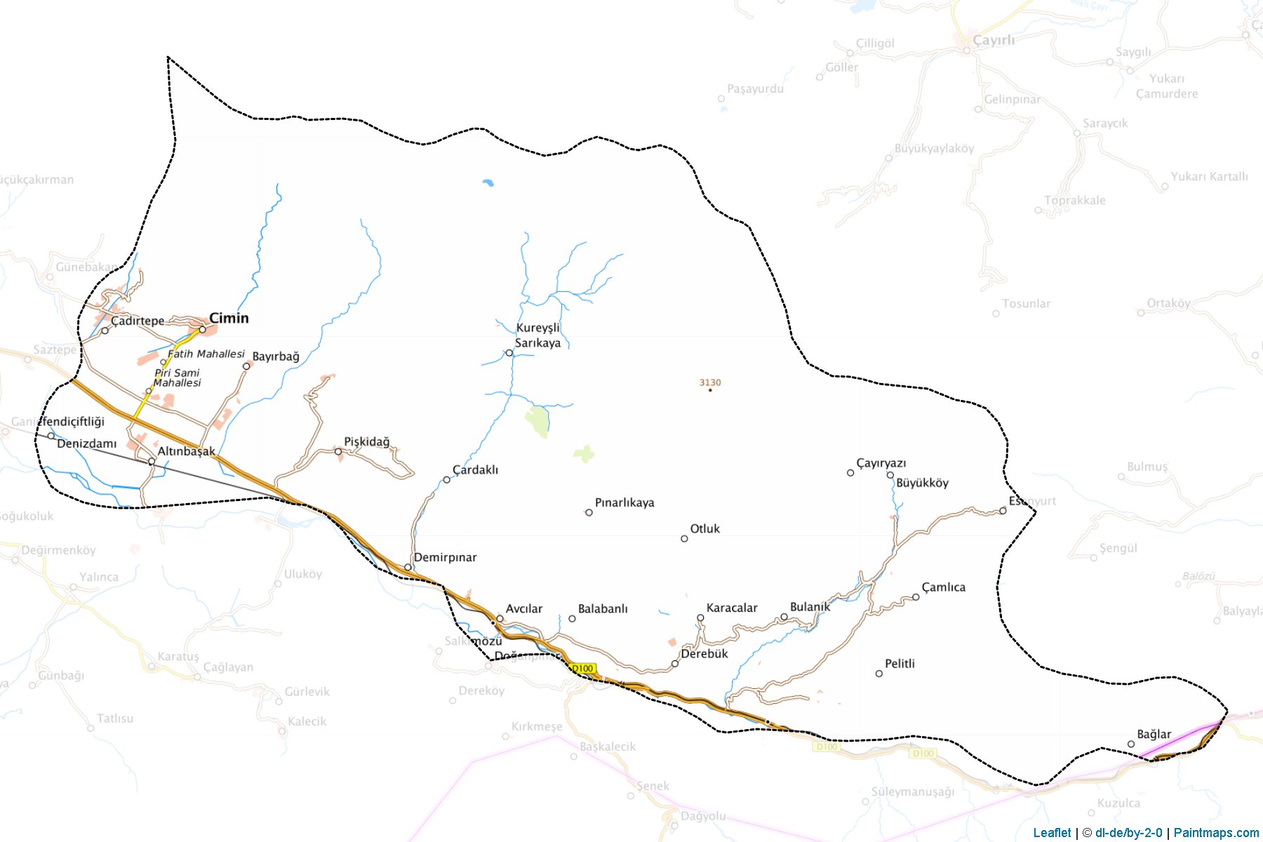 Muestras de recorte de mapas Üzümlü (Erzincan)-1