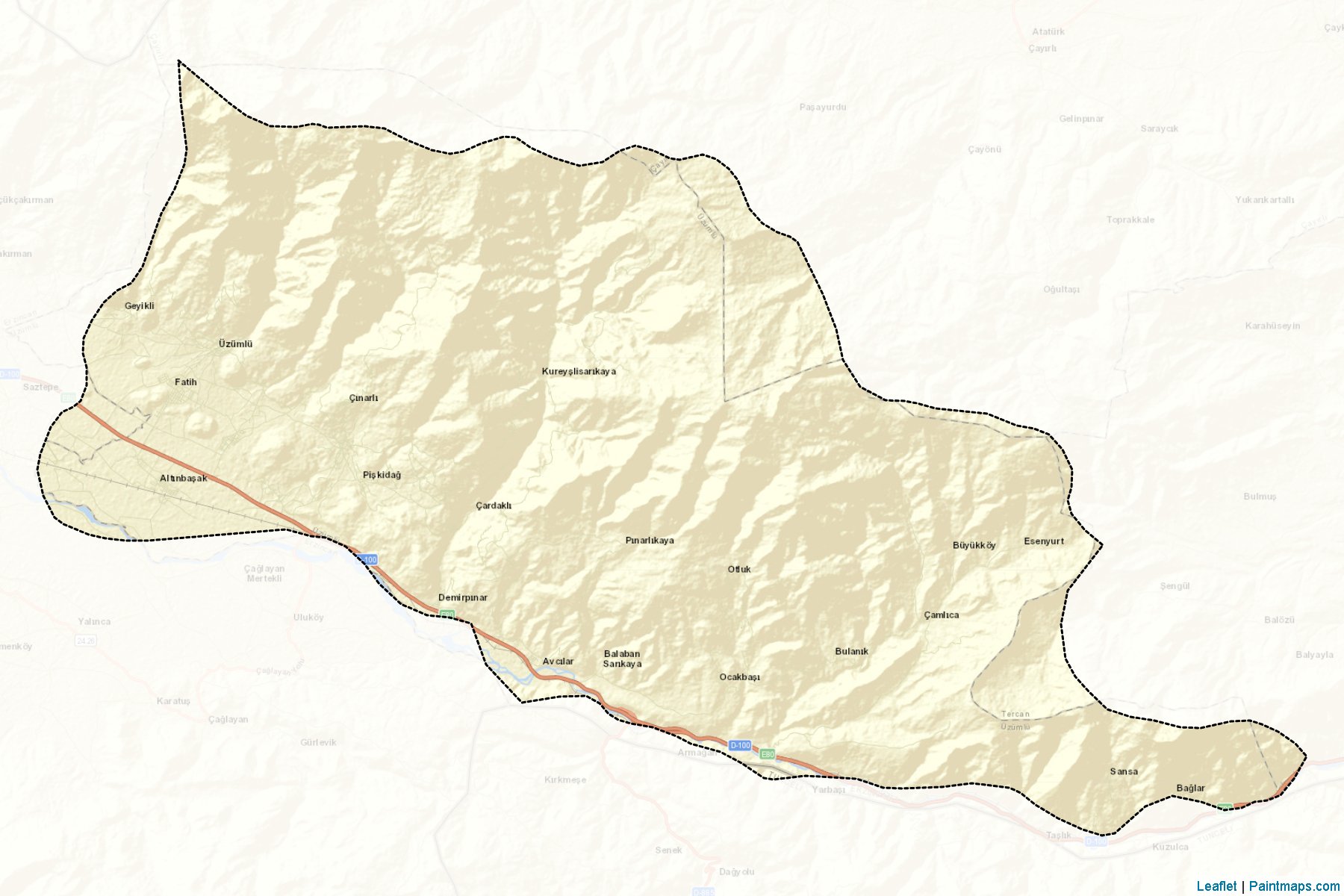 Muestras de recorte de mapas Üzümlü (Erzincan)-2