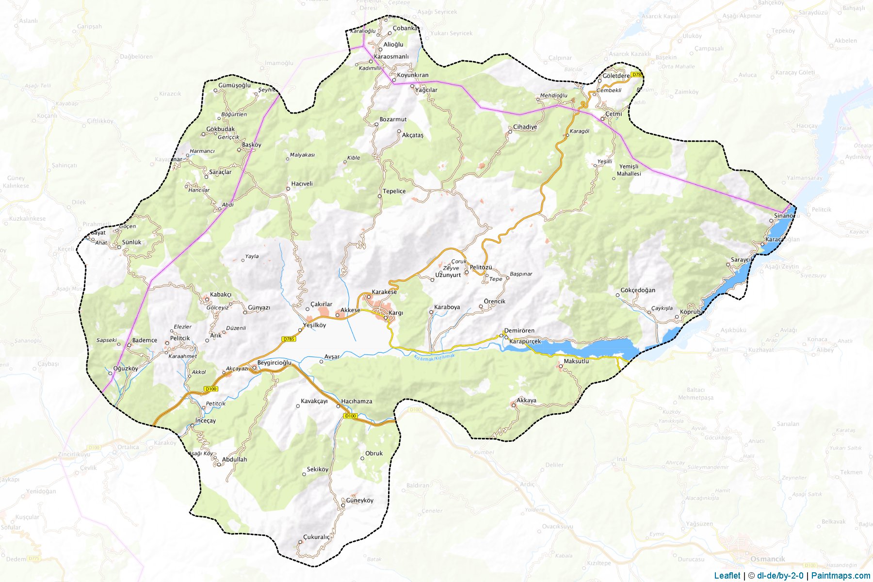 Muestras de recorte de mapas Kargı (Corum)-1