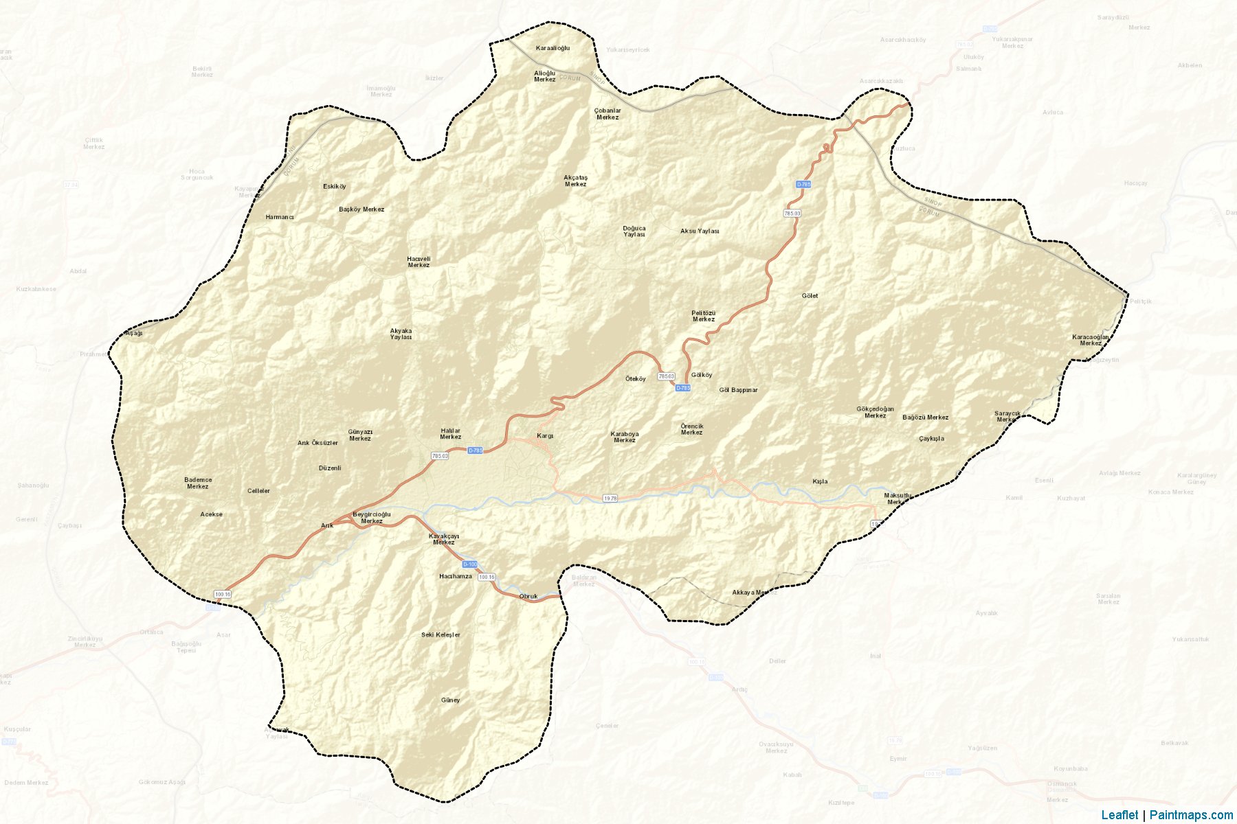 Muestras de recorte de mapas Kargı (Corum)-2