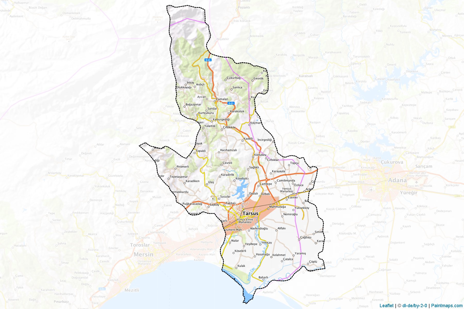 Muestras de recorte de mapas Tarsus (Mersin)-1