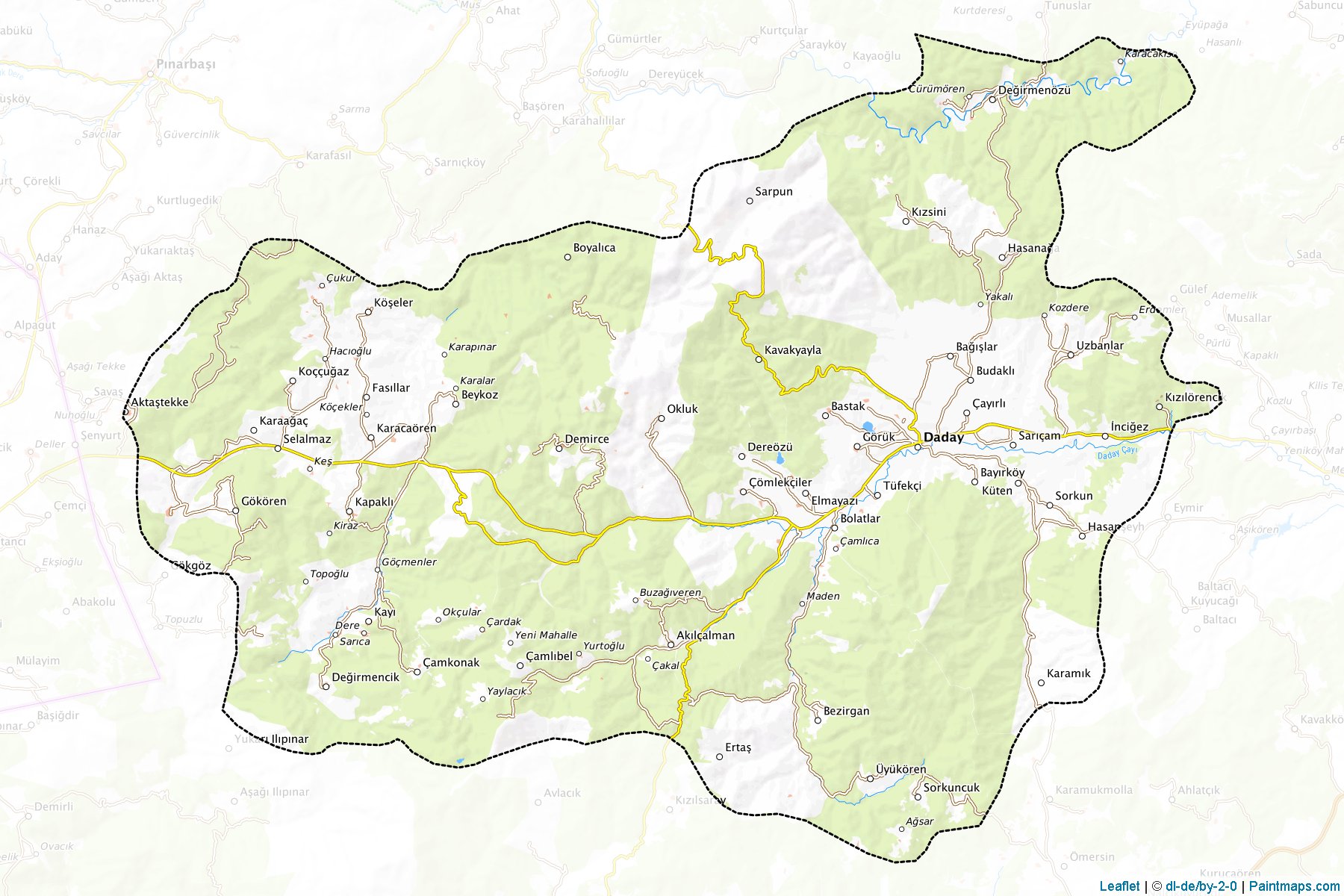 Daday (Kastamonu) Map Cropping Samples-1