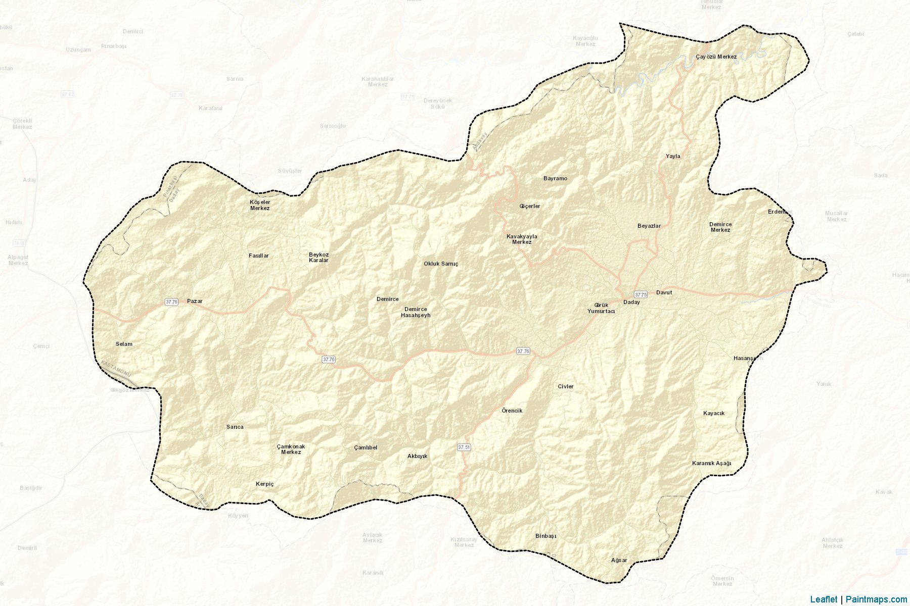 Daday (Kastamonu) Map Cropping Samples-2