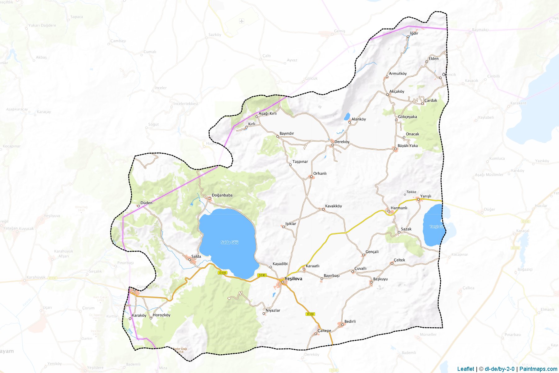 Muestras de recorte de mapas Yeşilova (Burdur)-1