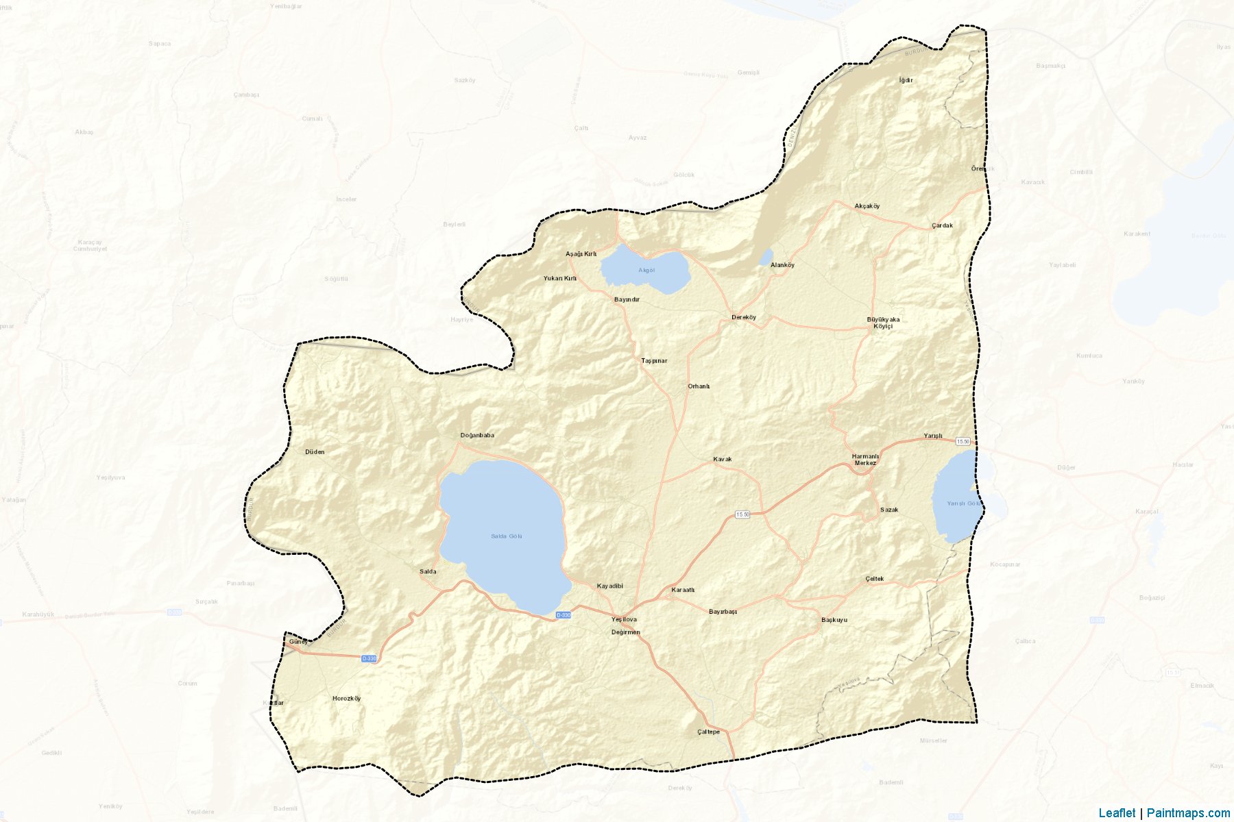 Muestras de recorte de mapas Yeşilova (Burdur)-2