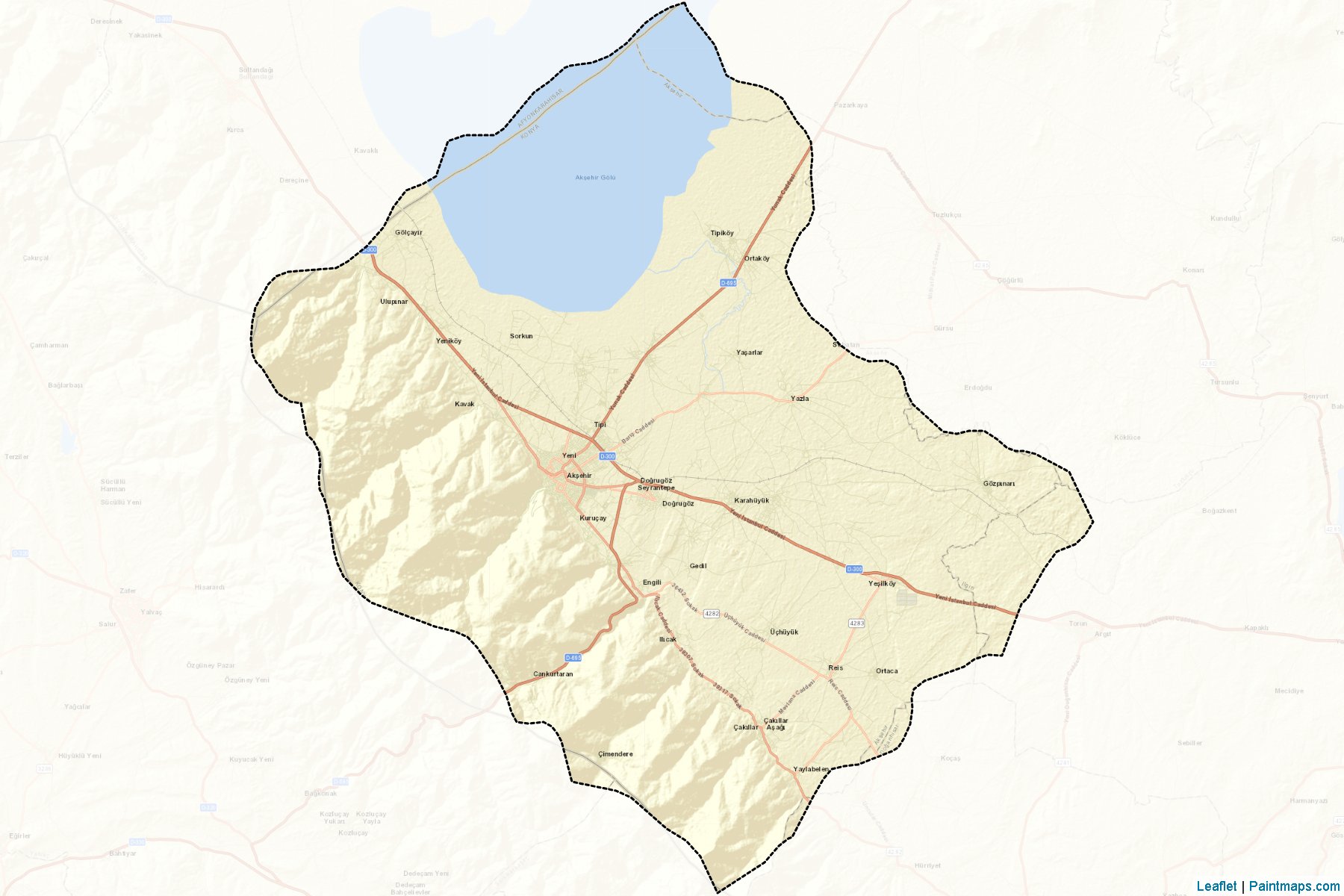 Muestras de recorte de mapas Akşehir (Konya)-2