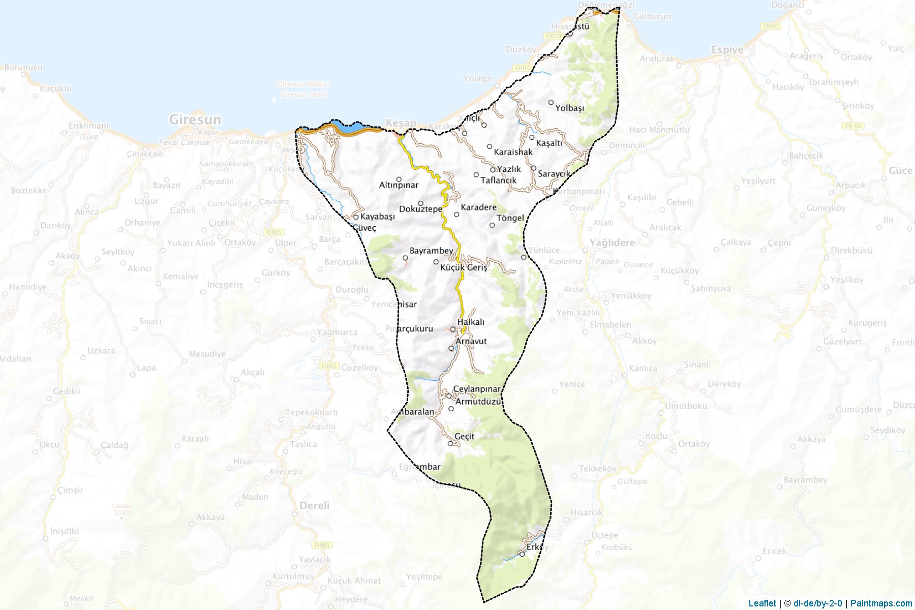 Muestras de recorte de mapas Keşap (Giresun)-1