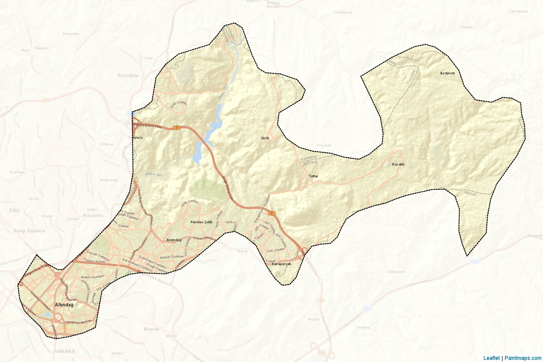 Muestras de recorte de mapas Altındağ (Ankara)-2