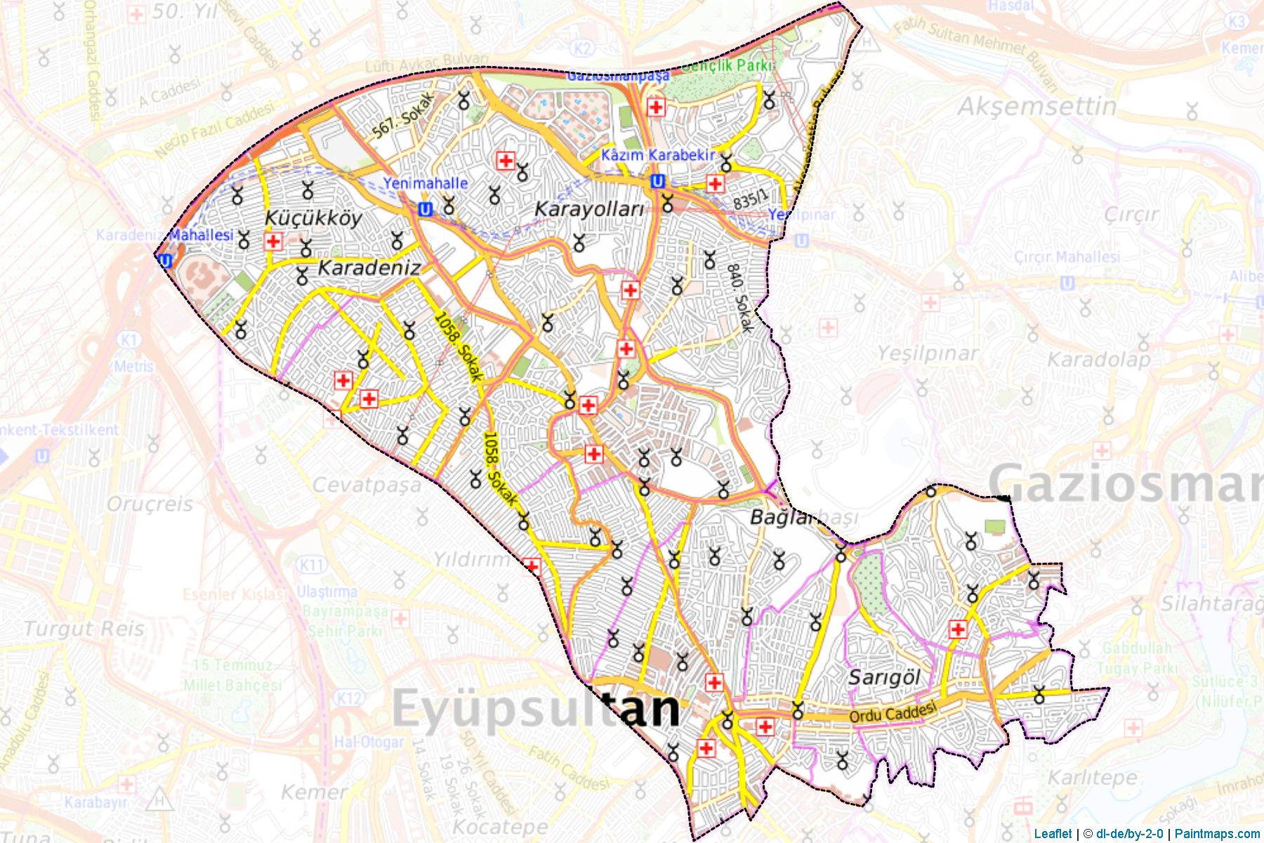 Muestras de recorte de mapas Gaziosmanpaşa (Istanbul)-1