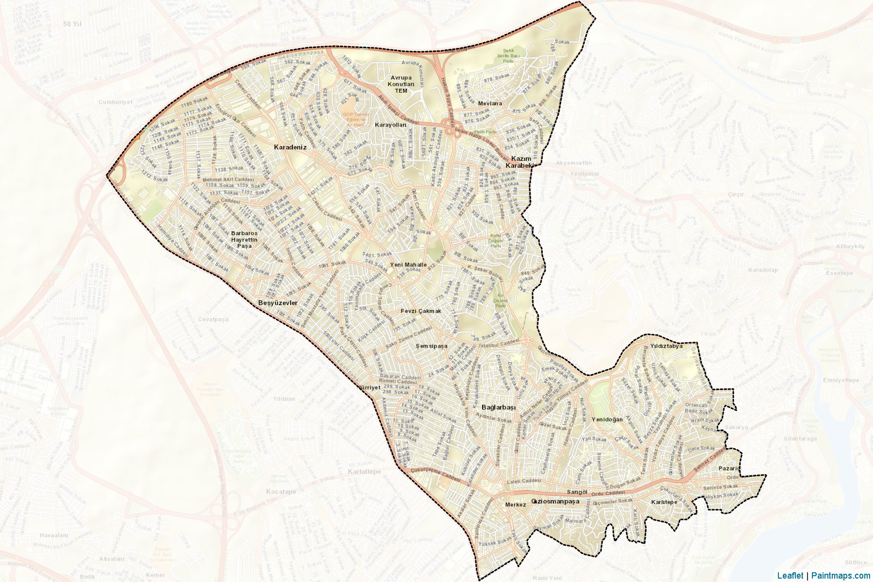 Muestras de recorte de mapas Gaziosmanpaşa (Istanbul)-2