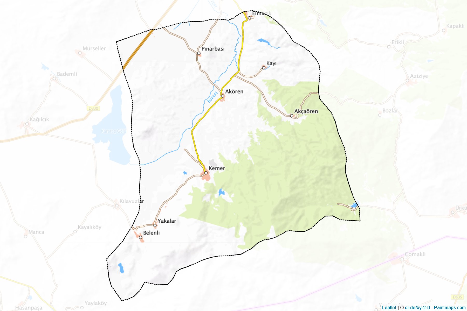 Muestras de recorte de mapas Kemer (Burdur)-1