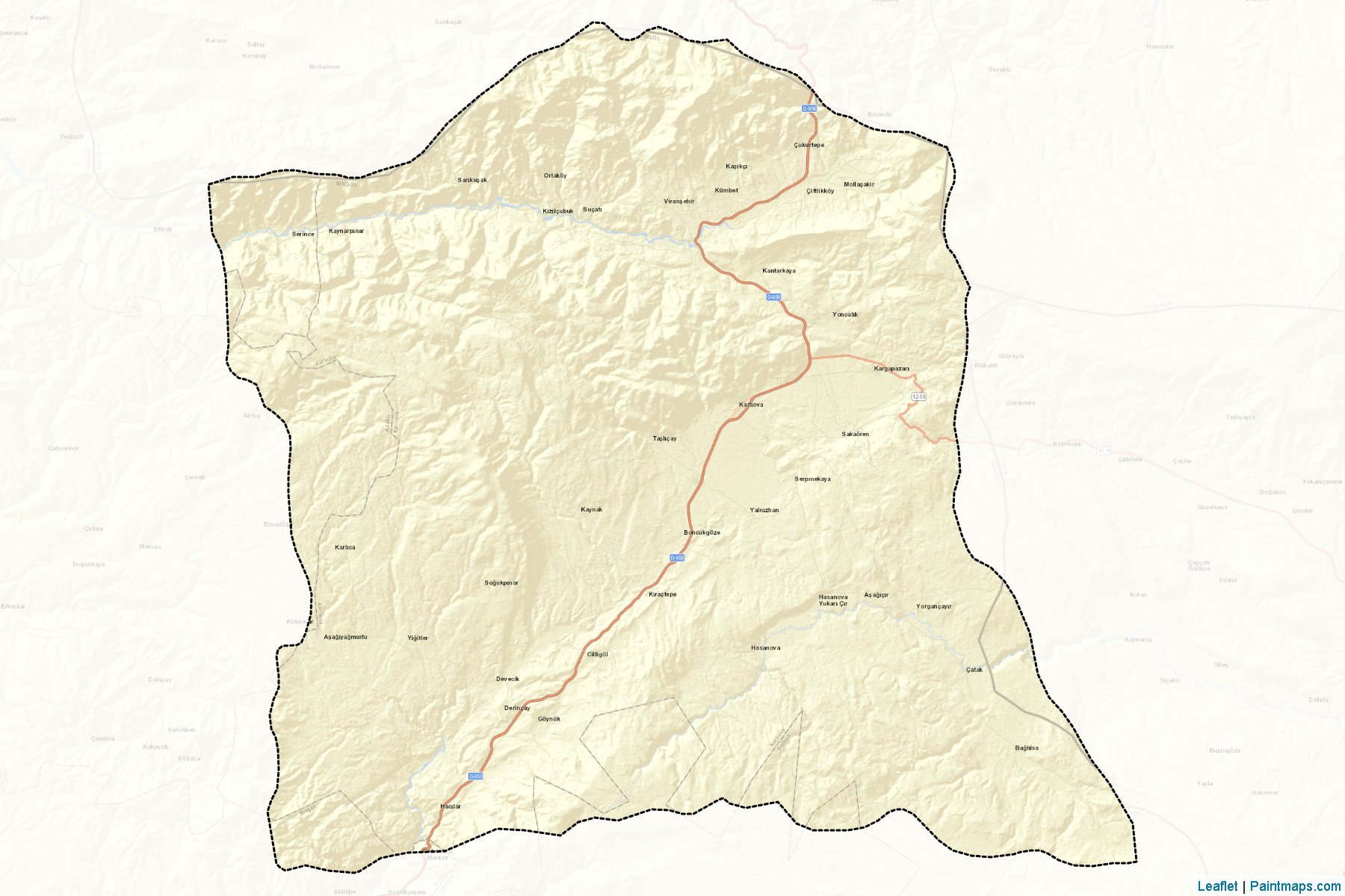 Muestras de recorte de mapas Karlıova (Bingol)-2