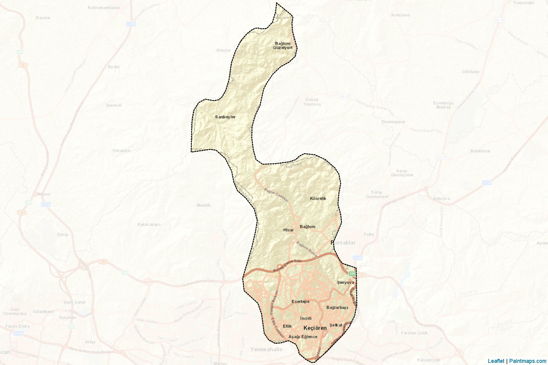 Keçiören (Ankara Province) Map Cropping Samples-2