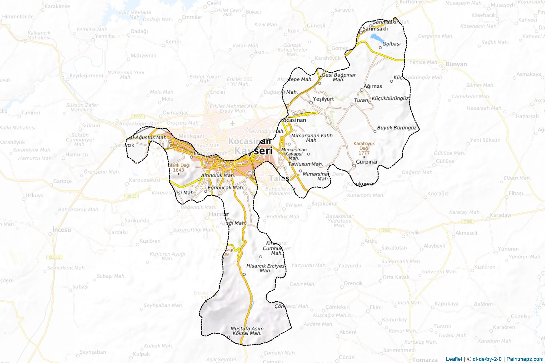 Melikgazi (Kayseri) Haritası Örnekleri-1