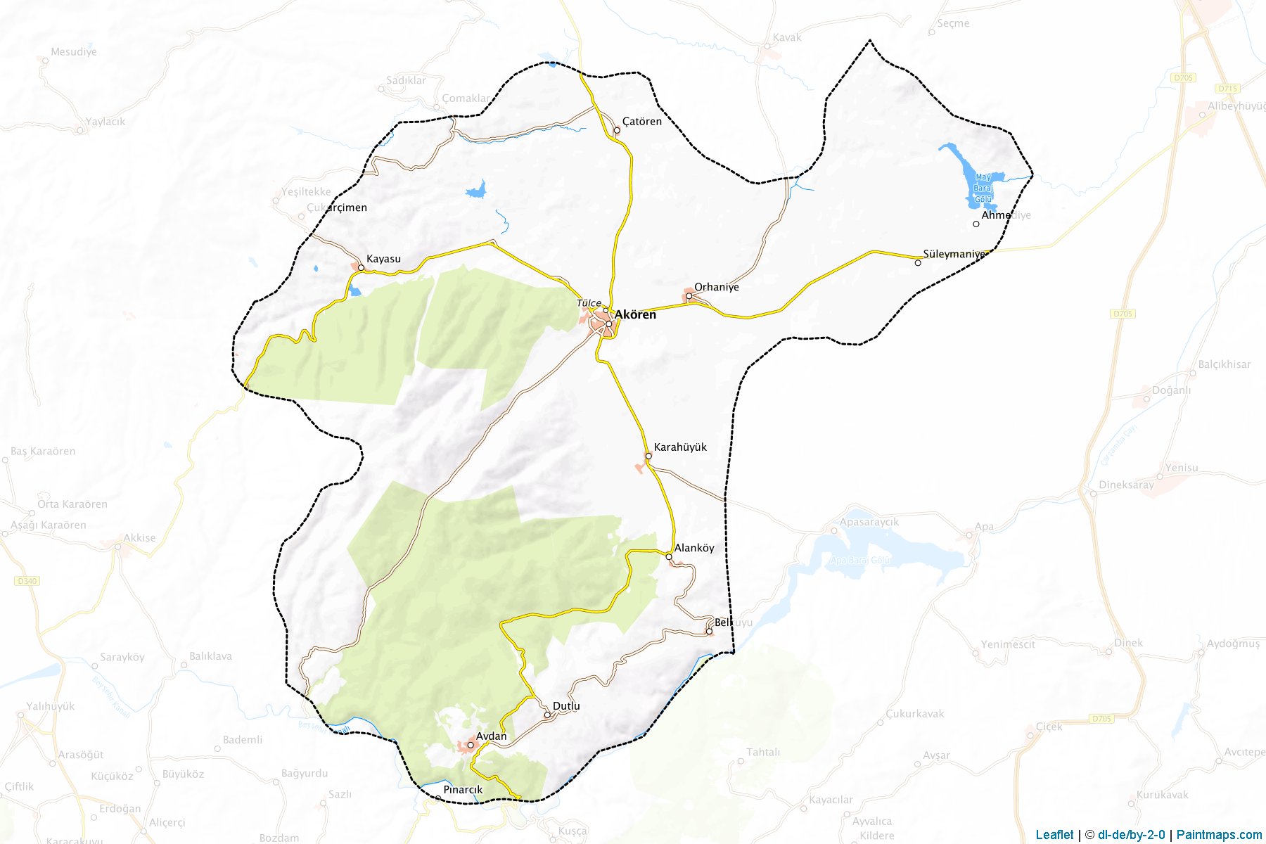 Muestras de recorte de mapas Akören (Konya)-1