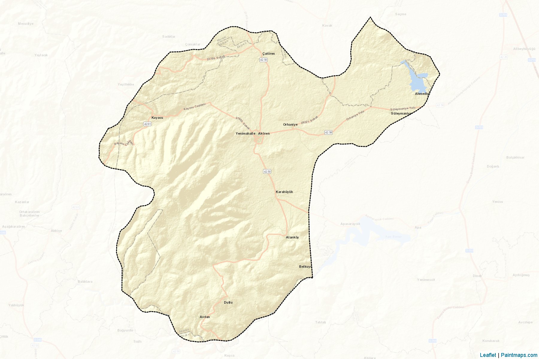 Muestras de recorte de mapas Akören (Konya)-2