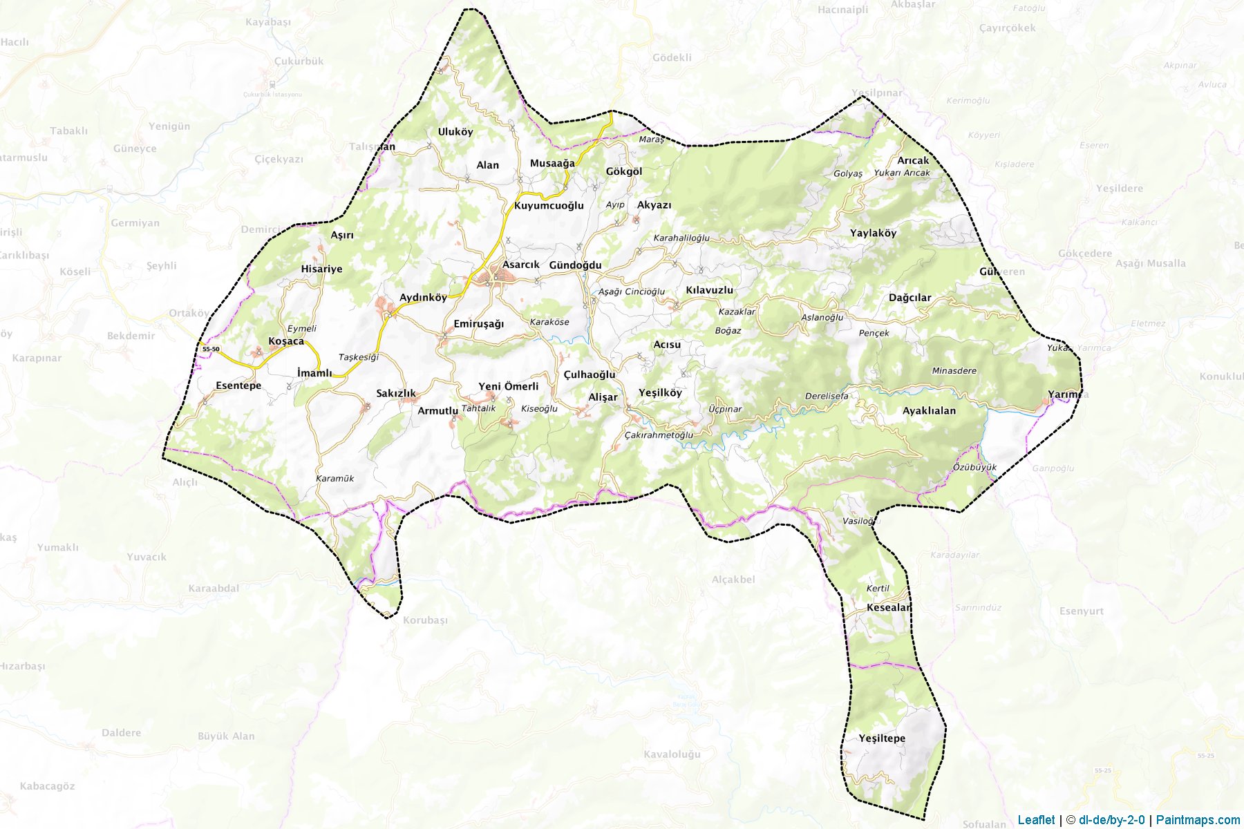 Muestras de recorte de mapas Asarcık (Samsun)-1