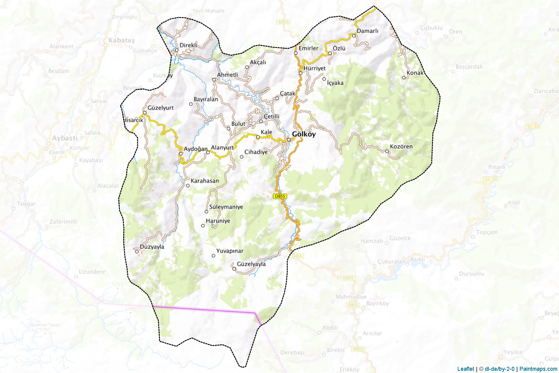 Muestras de recorte de mapas Gölköy (Ordu)-1