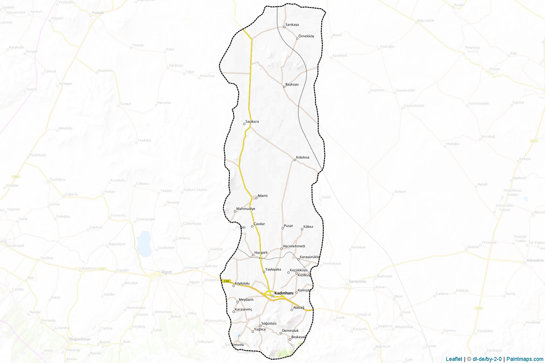 Muestras de recorte de mapas Kadınhanı (Konya)-1