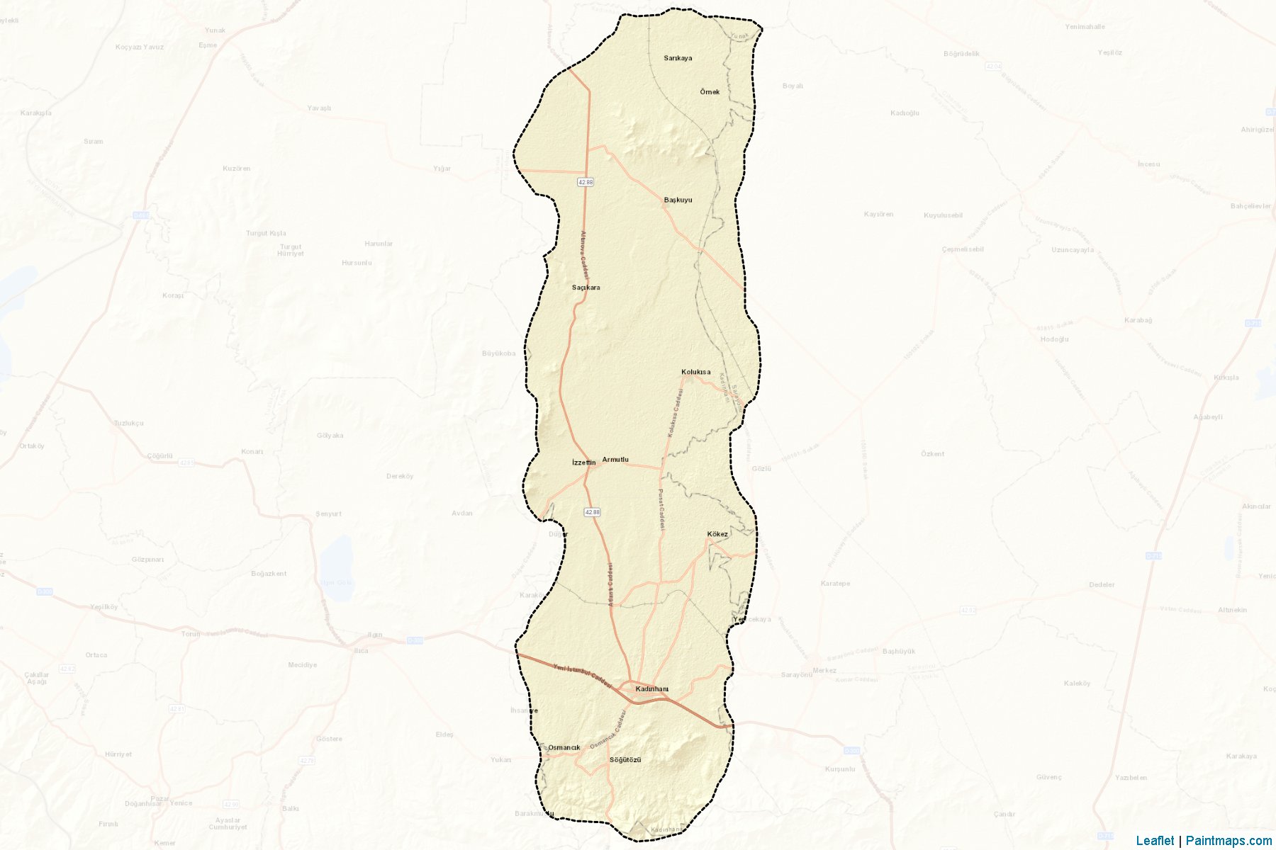 Muestras de recorte de mapas Kadınhanı (Konya)-2