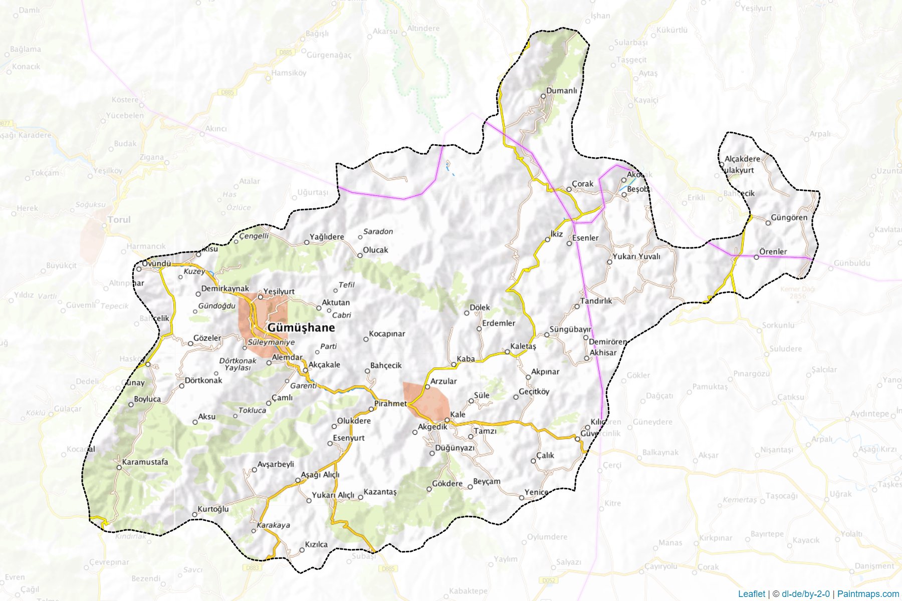 Muestras de recorte de mapas Merkez (Gumushane)-1