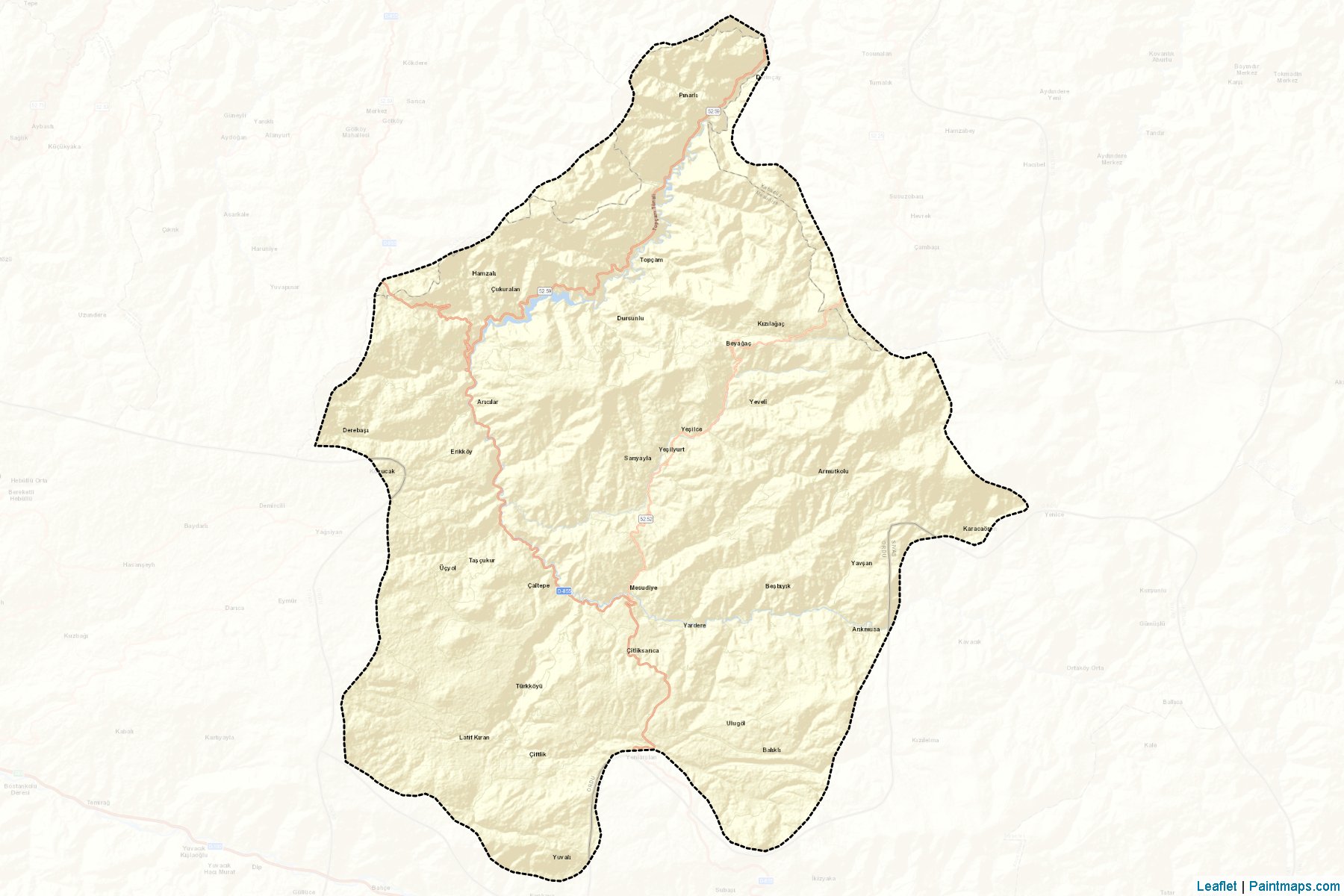 Muestras de recorte de mapas Mesudiye (Ordu)-2