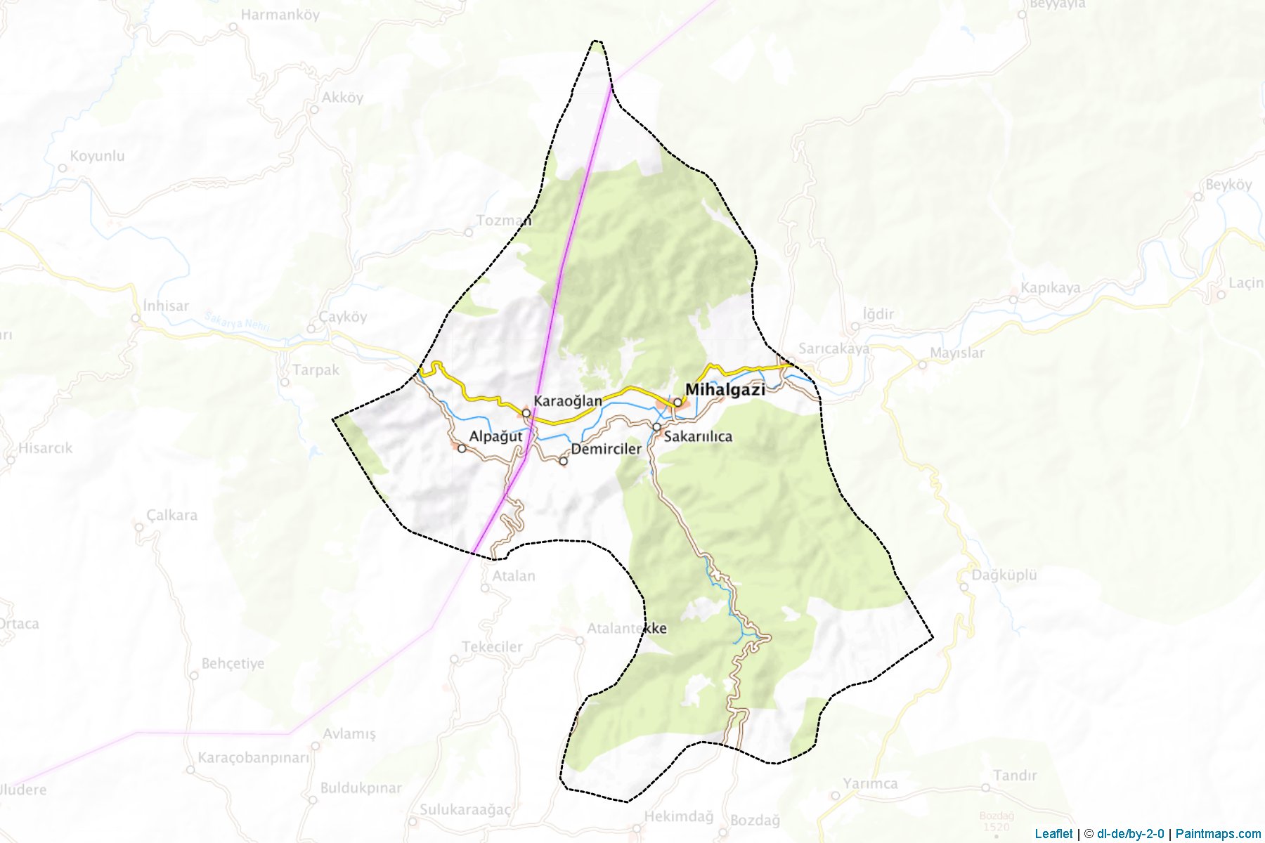 Muestras de recorte de mapas Mihalgazi (Eskisehir)-1