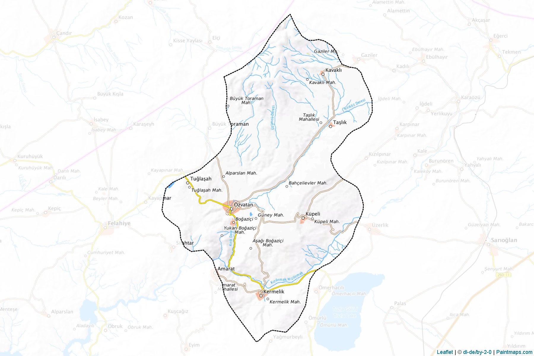 Muestras de recorte de mapas Özvatan (Kayseri)-1