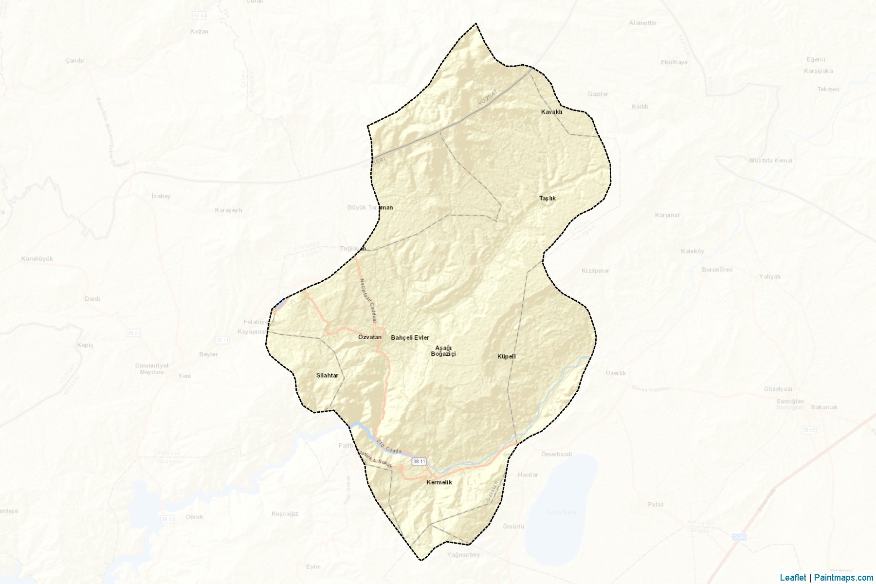 Muestras de recorte de mapas Özvatan (Kayseri)-2