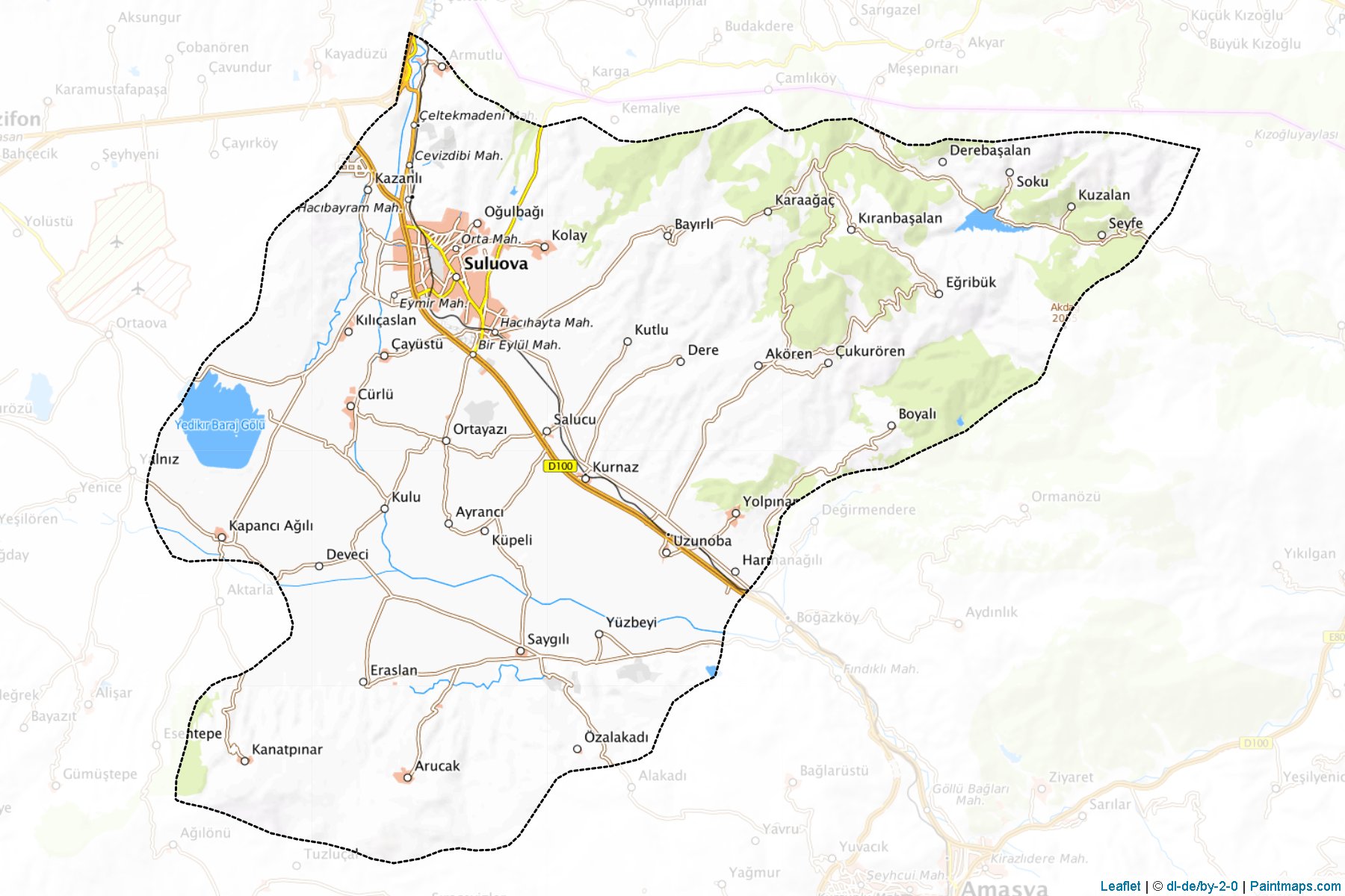 Muestras de recorte de mapas Suluova (Amasya)-1