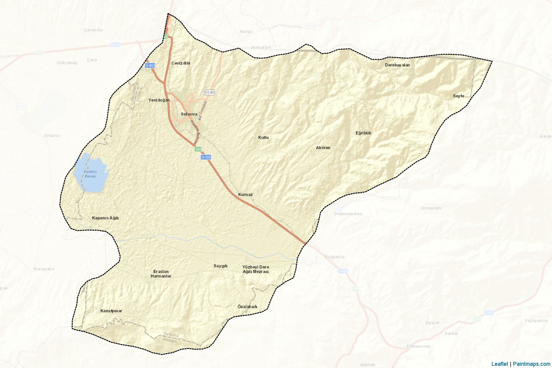 Muestras de recorte de mapas Suluova (Amasya)-2