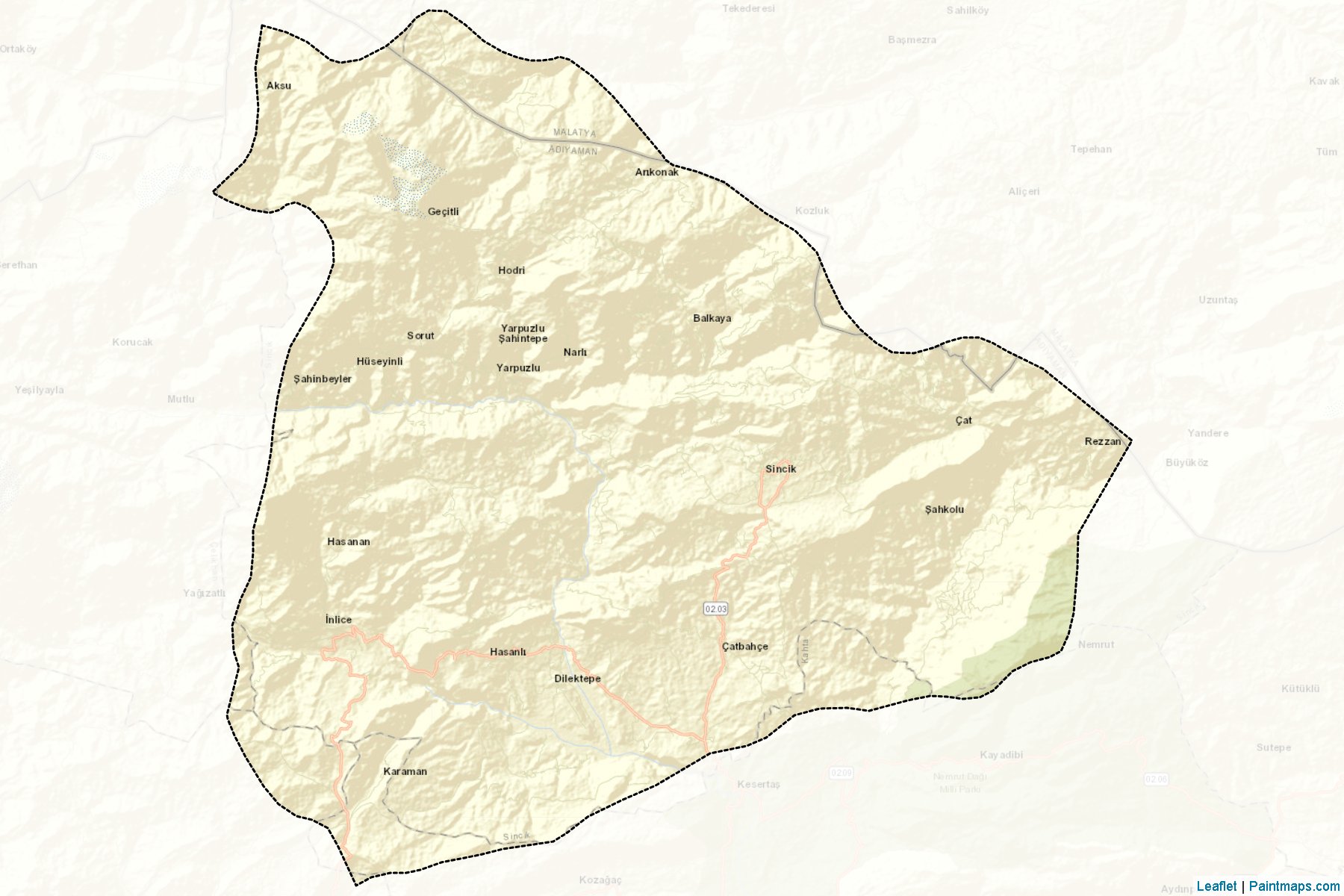 Muestras de recorte de mapas Sincik (Adiyaman)-2