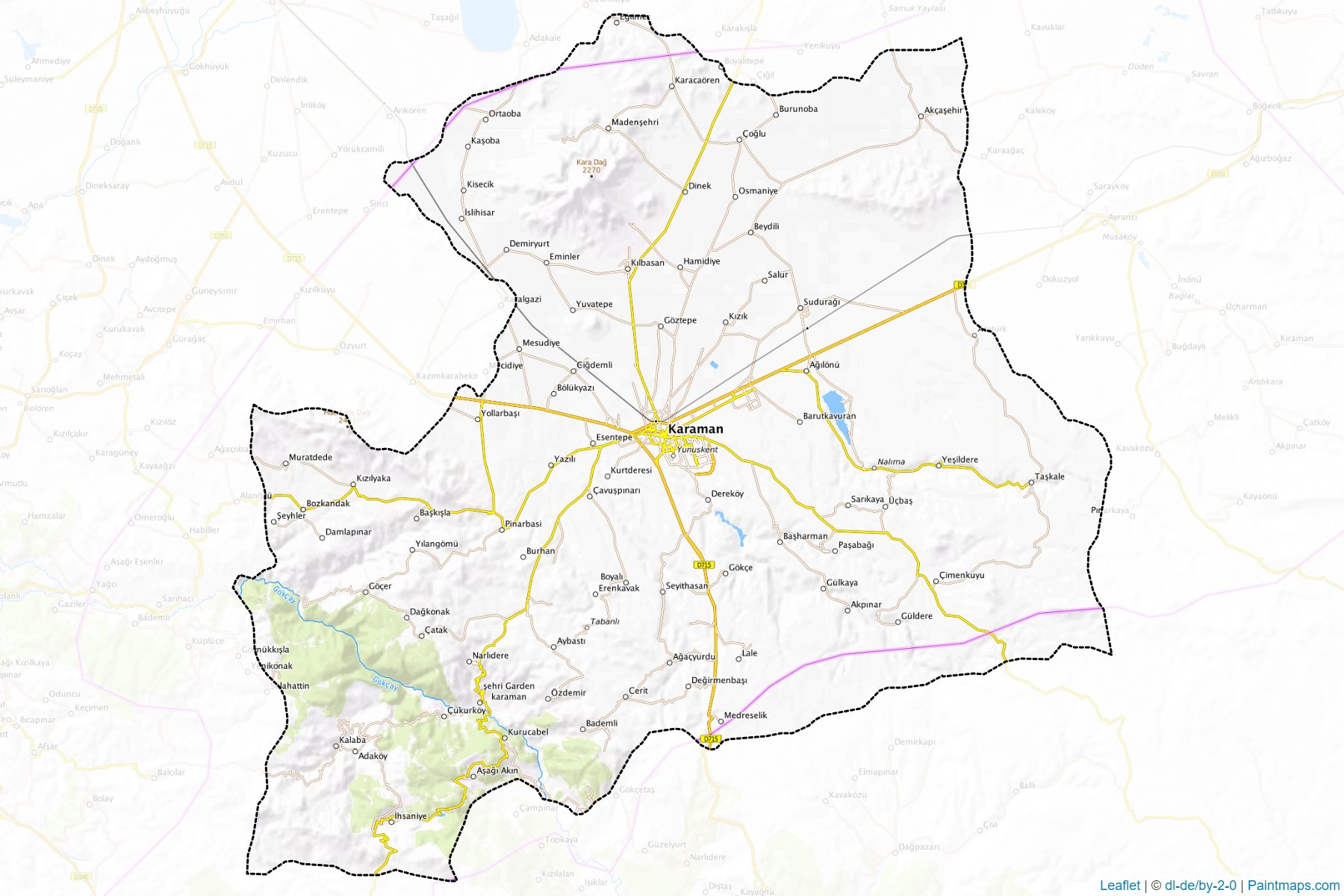 Muestras de recorte de mapas Merkez (Karaman)-1