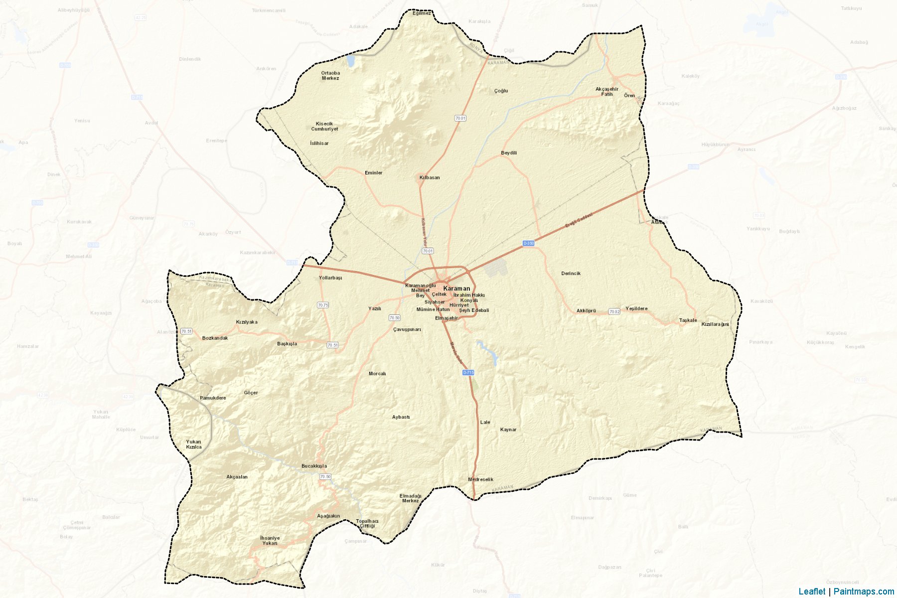 Muestras de recorte de mapas Merkez (Karaman)-2