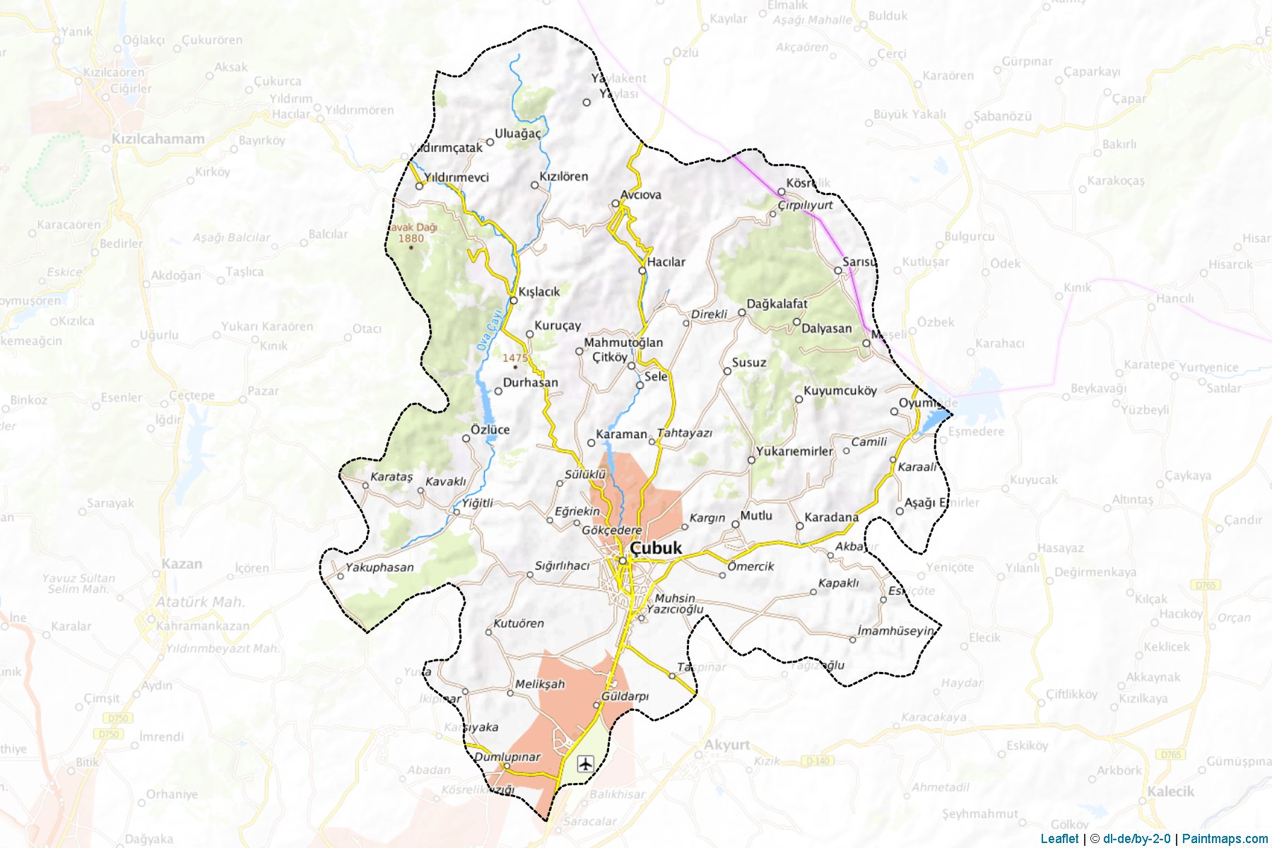 Çubuk (Ankara Province) Map Cropping Samples-1