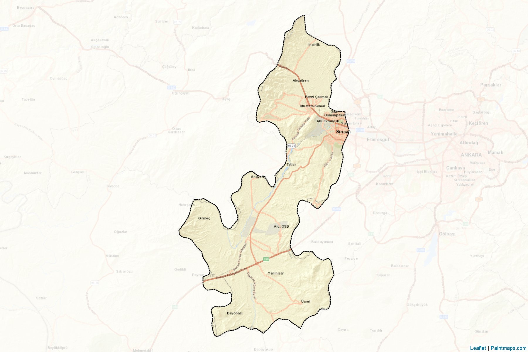 Sincan (Ankara Province) Map Cropping Samples-2