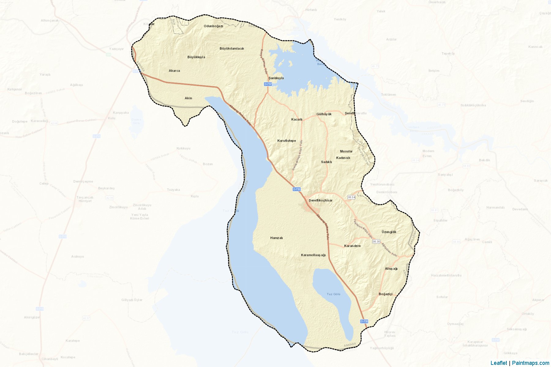 Şereflikoçhisar District (Ankara Province) Map Cropping Samples-2