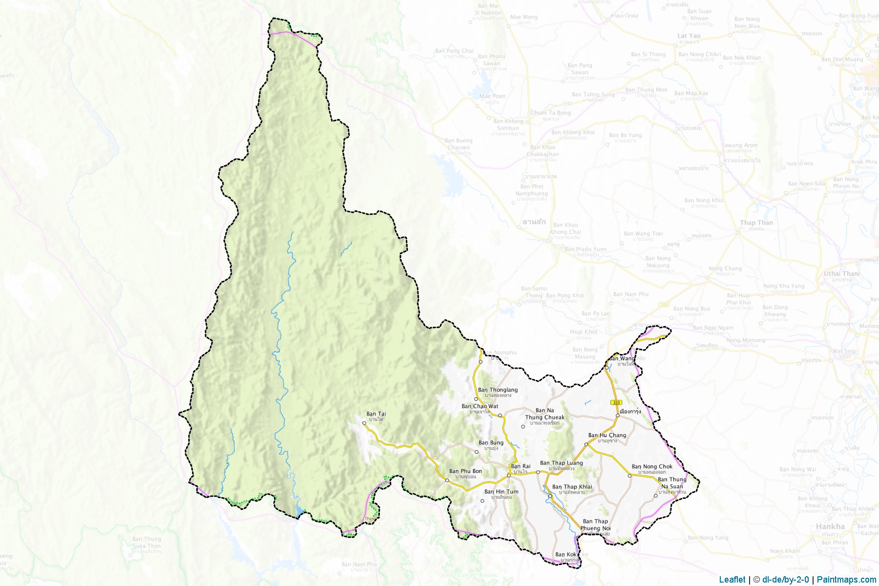 Muestras de recorte de mapas Ban Rai (Uthai Thani)-1