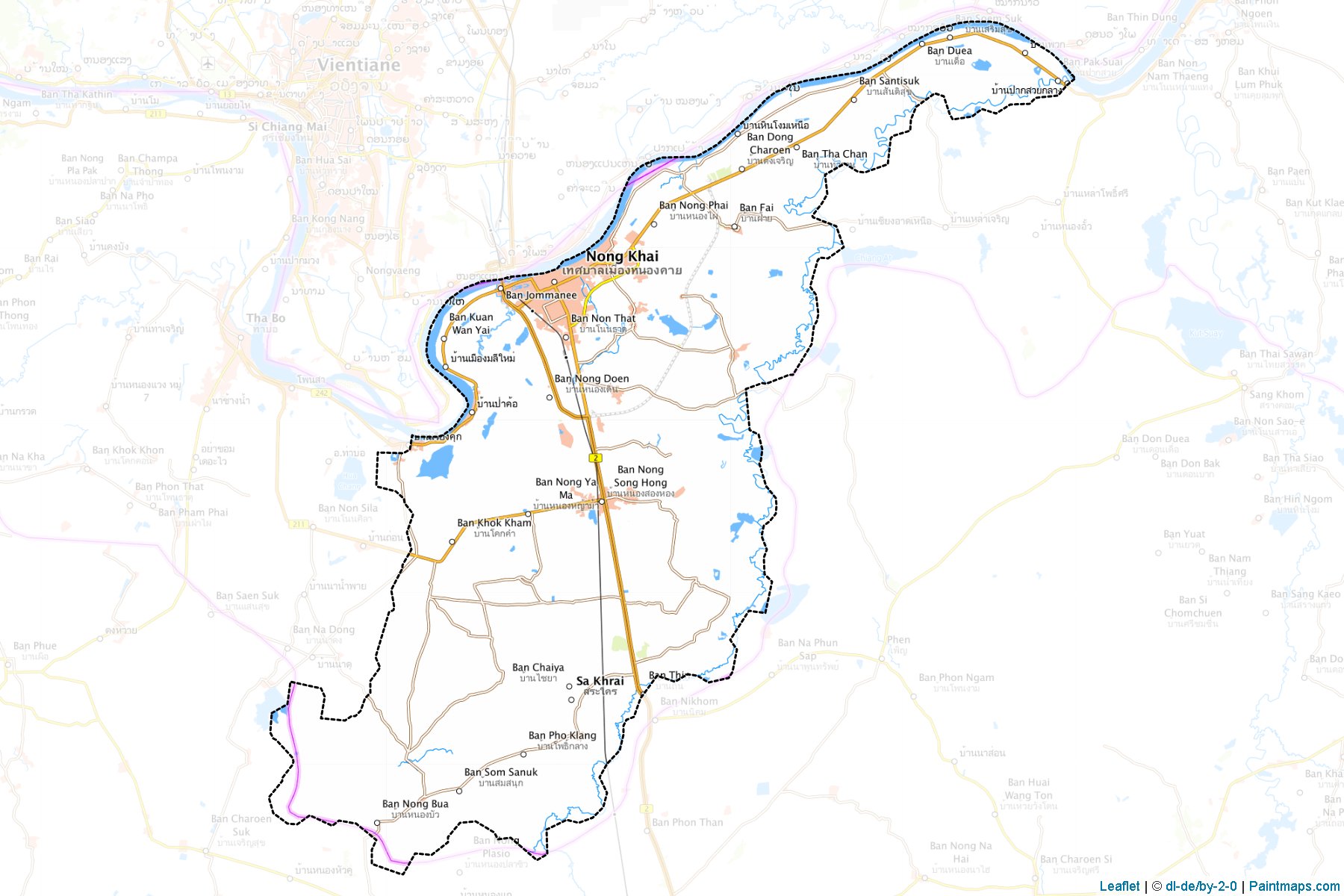 Mueang Nong Khai (Nong Khai) Map Cropping Samples-1