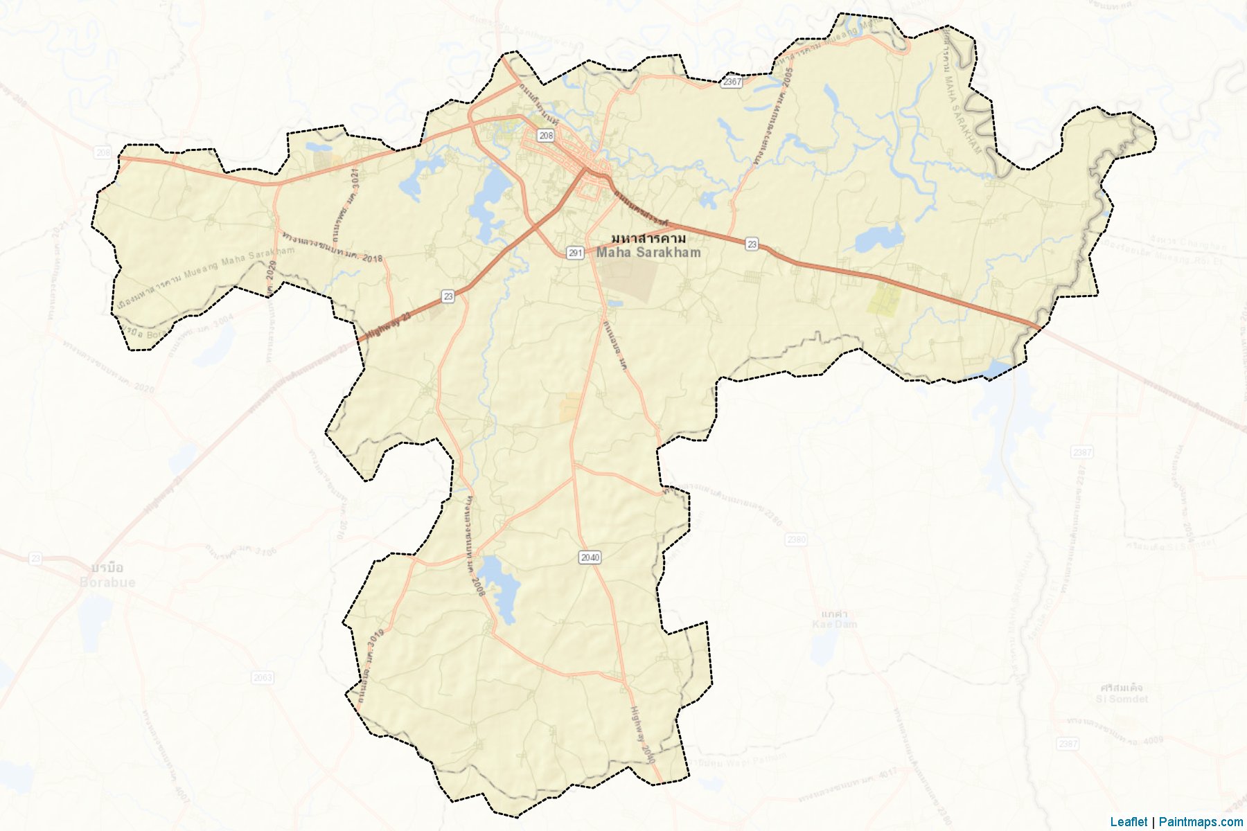 Muestras de recorte de mapas Muang Maha Sarakham (Maha Sarakham)-2