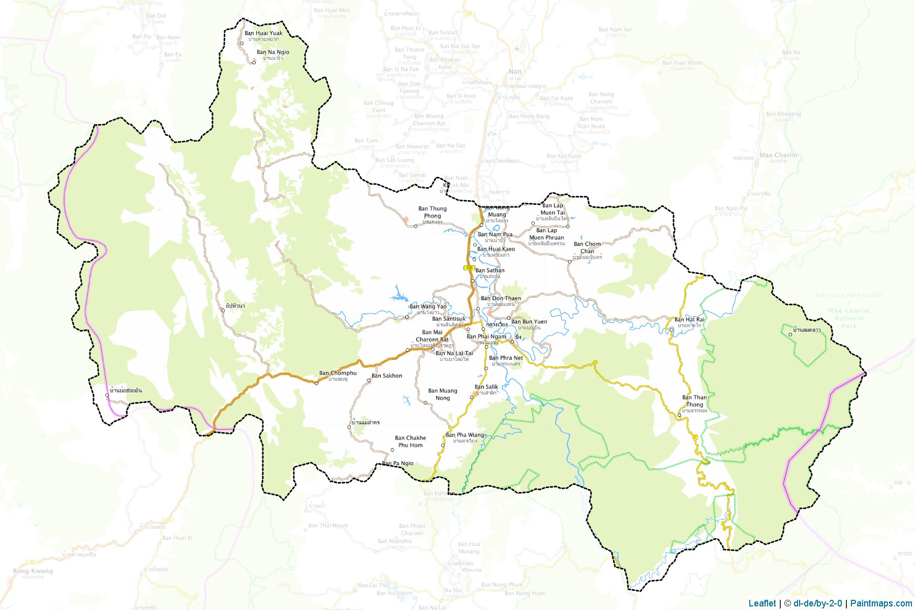 Muestras de recorte de mapas Wiang Sa (Nan)-1