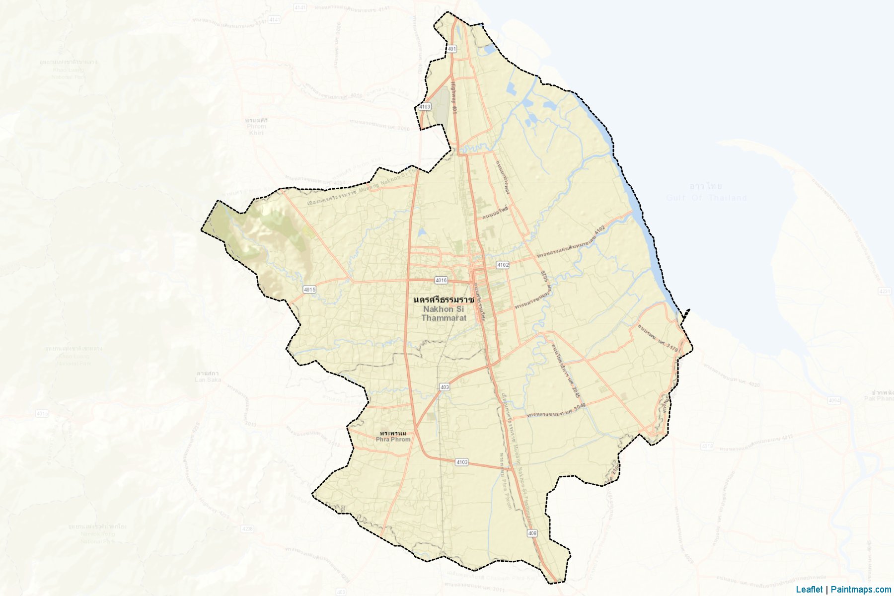 Muestras de recorte de mapas Muang Nakhon Si Thammarat (Nakhon Si Thammarat)-2