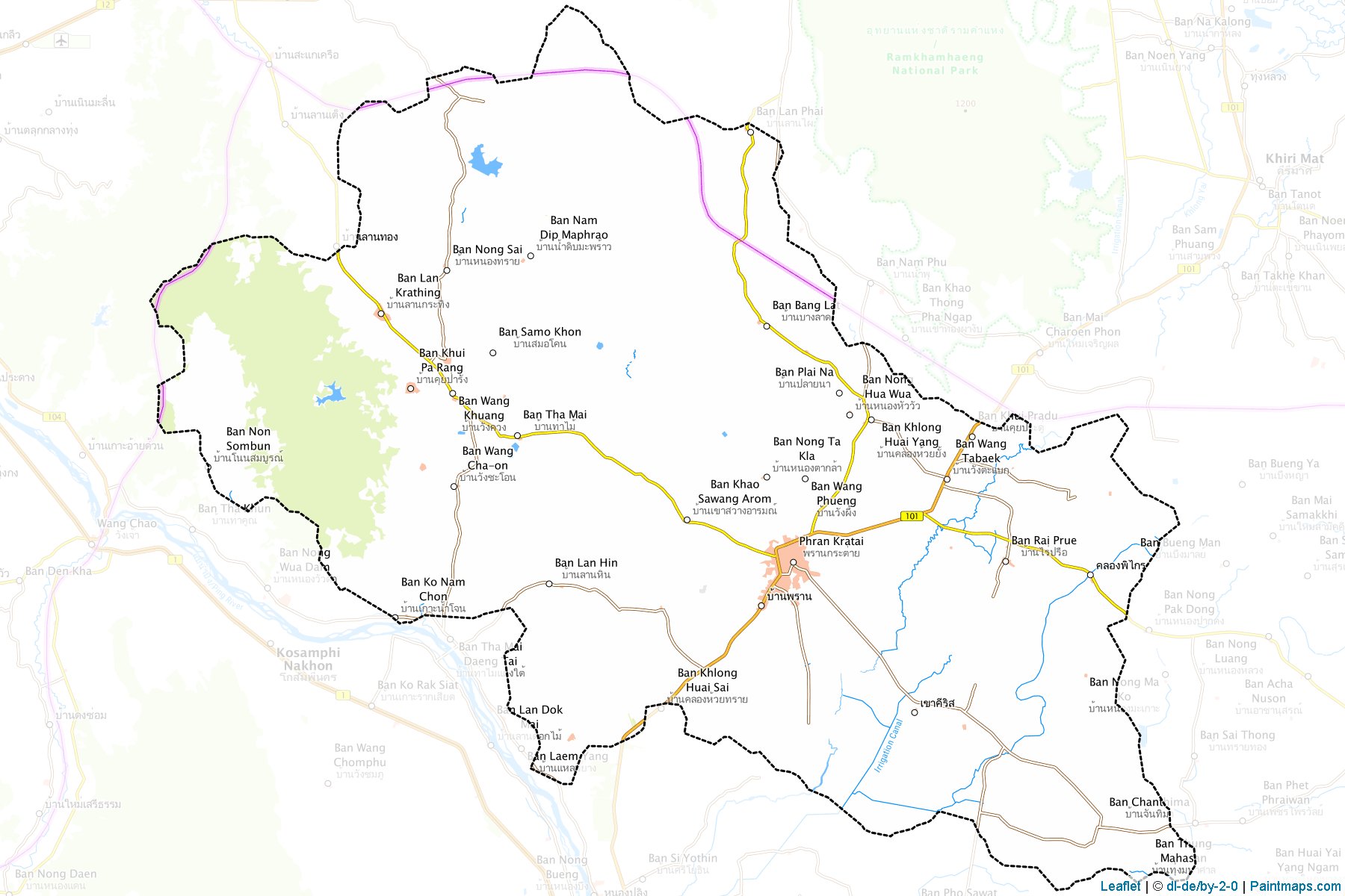 Muestras de recorte de mapas Phran Kratai (Kamphaeng Phet)-1