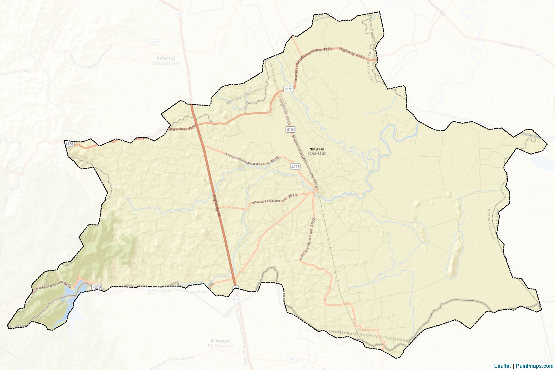 Cha-uat (Nakhon Si Thammarat) Map Cropping Samples-2