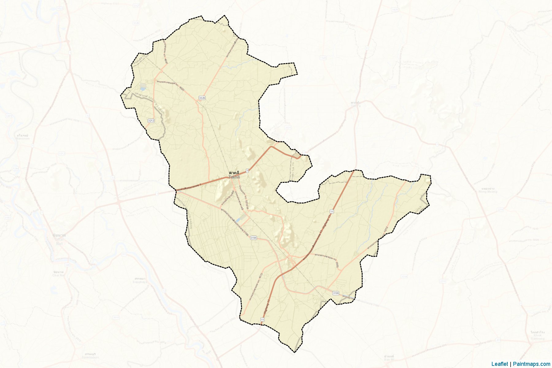 Muestras de recorte de mapas Takhli (Nakhon Sawan)-2